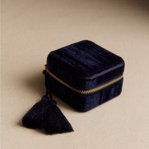 NWOT Sezane Velvet Jewelry Box with Tassel